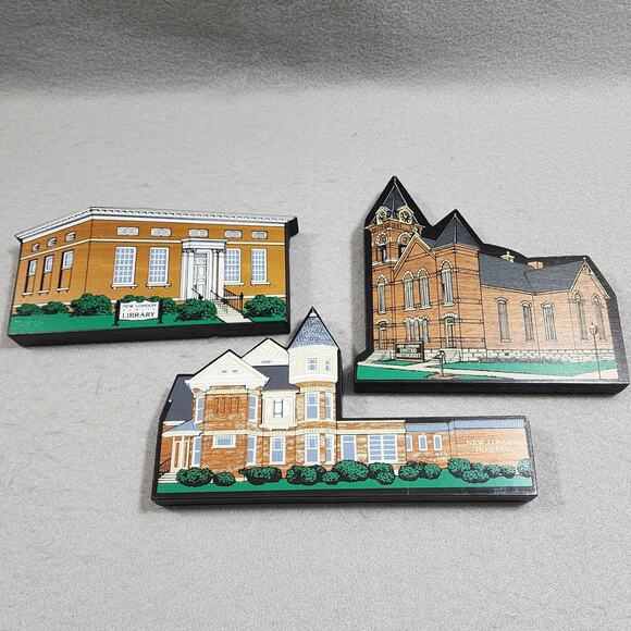 New London Area Historical Society Wooden Scenic Buildings Lot of 8 Shelf Decor - Picture 12 of 14